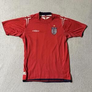 Vintage England Football Jersey 2004-2006 Umbro Red Kit XL Soccer Shirt